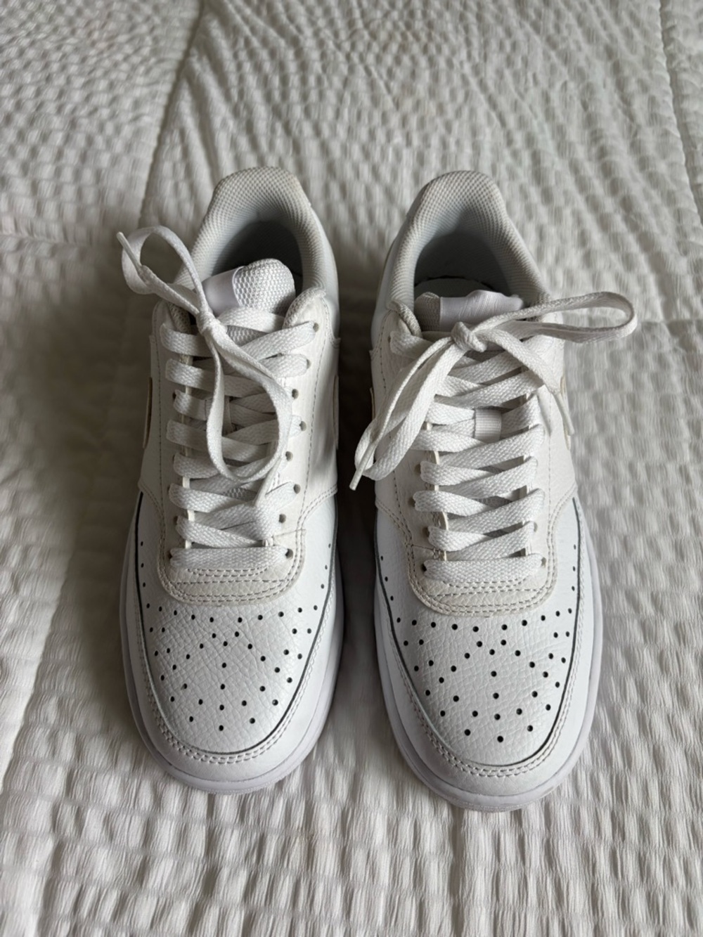 Nike Court Vision Low White Sneakers Woman’s Size 8.5 Clean Classic CD5434-100 - Picture 5 of 7